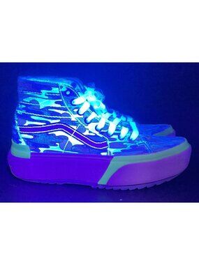 Vans Sk8-Hi Tapered Stacked Platform Shoes W 7.5 M 6 UV Ink Sun Waves